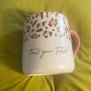Leopard Print Ceramic Mug - Pink and Cream